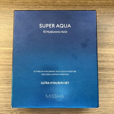 Missha Super Aqua 10 Hyaluronic Acid Ultra Hyalron Set 4 Piece Essence Emulsion - Image 1 of 4