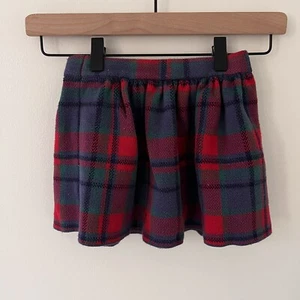 Girls Blue Red Green Holiday Thick Heavy Stretch Band Plaid Skirt 3T - Picture 1 of 3