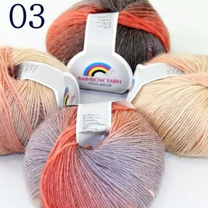 Sale 4Ballsx50gr Rainbow Blankets Rug Shawl Cashmere Wool Hand Crochet Yarn 03 - Bild 1 von 12