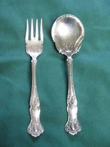 1847 Rogers Bros Vintage grape silverplate berry spoon and salad fork - Picture 1 of 3