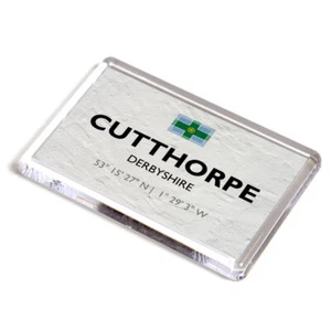 FRIDGE MAGNET - Cutthorpe, Derbyshire - Lat/Long SK3473 - Foto 1 di 1