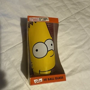 The Simpsons Bart Simpson Hi Ball Glass, New In Box, 6” 1998 - Picture 1 of 5