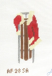 ANNE FISHER Santa's Clothing Sled Ornament Handpainted Needlepoint Canvas - Picture 1 of 1