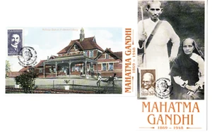 Sudafrica 1995 Set di 2 cartoline con annullamento primo giorno su francobollo Gandhi - Foto 1 di 6