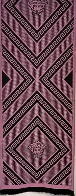 Versace Bufanda Lana Rosa/Negro 36x180 SC44LAA8757 0008 NUEVO Foto 1 de 4