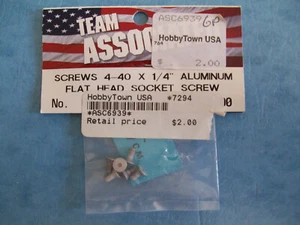 ASSOCIATED 6939 SCREWS 4-40 X 1/4'' ALUMINIUM GREY F.H.S SCREW ASC6939 OPEN PKG - Picture 1 of 2