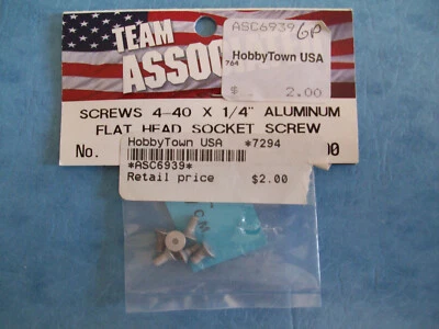 ASSOCIATED 6939 SCREWS 4-40 X 1/4'' ALUMINIUM GREY F.H.S SCREW ASC6939 OPEN PKG - Image 1 of 2