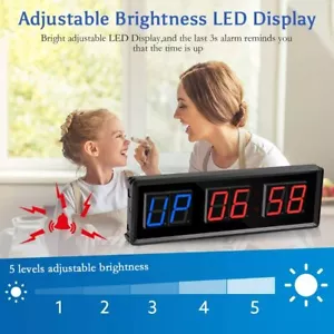 1.5" Seesii LED Interval Timer Gym Stopwatch Count Down/Up Clock Crossfit Sports - Picture 1 of 7