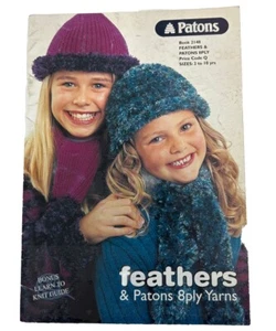 Patons Knitting Pattern Bk #2148 Feathers & Patons 8 Ply Yarns Sizes 2-10 Years - Picture 1 of 11