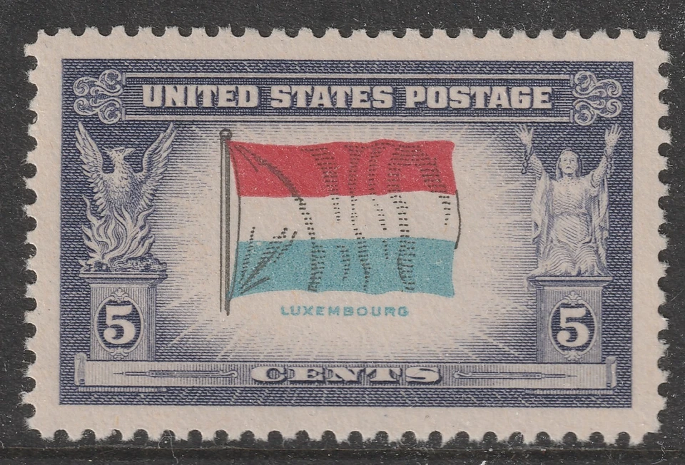 US 912 Overrun Countries Luxembourg 5c single MNH 1943 - Image 1 of 1