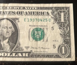 $1 Fancy Birthday/Anniversary Note April 25th, 1937 (4/25/1937)(E19370425C) - Picture 1 of 4