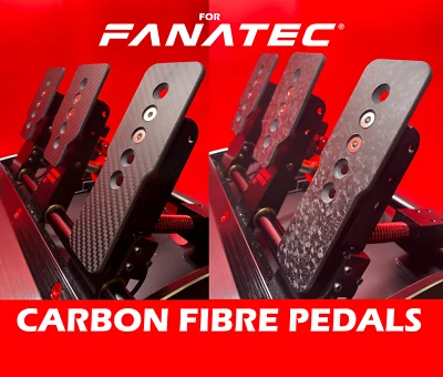 Real Carbon Fibre Pedal Plates for Fanatec Clubsport V3 Pedals - Image 1 of 4