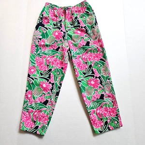 Vintage Lilly Pulitzer Pants Girls 6X Pink Green Corduroy Preppy Pull On Beachy - Picture 1 of 7