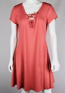 Ultra Flirt Damenkleid Größe XL Koralle kurzärmelig Schnürung Stretch Freizeit - Bild 1 von 7