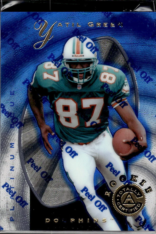 1997 Pinnacle Totally Certified #136 Yatil Green Platinum Blue #/2499 - Image 1 of 2