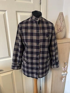 Viyella Jacket Size 12 UK Womens Wool Blend Tweed Check Lined Pockets Equestrian - Picture 1 of 11