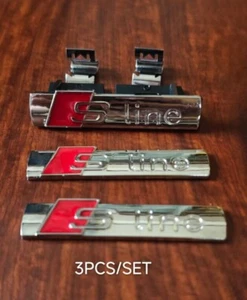 S Line Badge Front Grill Emblems Glossy Silver Alloy Badge Decal For All Model - Picture 1 of 7
