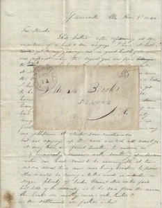 1844 Lettera re viaggio dal New Hampshire all'Alabama per recuperare effetti personali - Foto 1 di 1