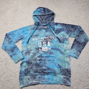 Mens MV Sport Washington DC Blue Tie Dye Pullover Hoodie Sweatshirt Size Small - Picture 1 of 16