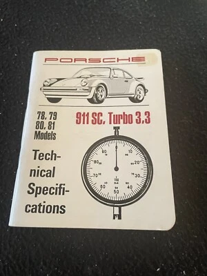1978-1981 Porsche 911SC 930 Turbo 3.3 Technical Specification Book 1st Ed 79 80 Foto 1 de 4