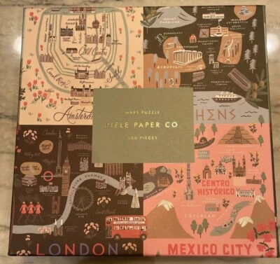 Rompecabezas Rifle Paper Co Mapas 500 piezas Londres Venecia Atenas Tokio NUEVO Foto 1 de 4