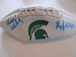 GREG JONES MICHIGAN STATE SPARTANS SIGNED LOGO FOOTBALL +1 ALG HOLO COA - Picture 1 of 1