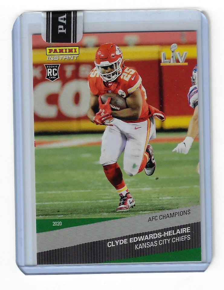 CLYDE EDWARDS-HELAIRE 2020 PANINI INSTANT 238 KC CHIEFS 1/5 ROOKIE GREEN  - Image 1 of 2