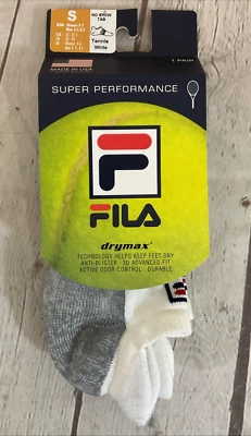 FILA Drimax Breathable Oder Control Ankle Tennis Socks White Grey Small - Image 1 of 4