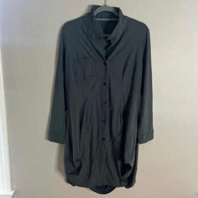 Cómoda Chaqueta Mila Talla Grande EE. UU. Lagenlook Elastizada Reunida Botón Volantes GSB Foto 1 de 4