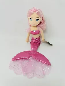 Muñeca Sirena Aurora World Sea Sparkles "Cristal" Rosa Brillo 14” Peluche Nueva - Imagen 1 de 4