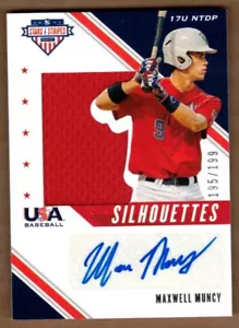 2020 USA BASEBALL STARS AND STRIPES SILHOUETTES AUTO JERSEYS MAXWELL MUNCY #/199 - Picture 1 of 2