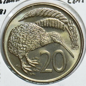 New Zealand 1974 20 Cents Kiwi bird animal 198110 combine shipping - Picture 1 of 2