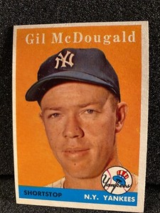 1958 TOPPS BASEBALL #20 - GIL McDOUGALD - NEW YORK YANKEES - EXC -NMT