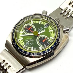 SEIKO ALBA AKA Bullhead V657-6060 Cuarzo Cronógrafo Hombre De Colección Verde - Imagen 1 de 8