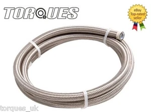 AN -3 (1/8" I.D) Stainless Braided Teflon Brake Hose 1m - Picture 1 of 1