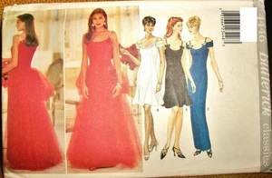 Miss Butterick 4446 Pattern Evening Prom Dress Train Easy UNCUT Size 6-8-10-12 - Picture 1 of 2