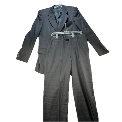 Ermenegildo Zegna Suit Coat Blazer Pants Set 42R Mens 34x31 Black 100% Wool - Image 1 of 4