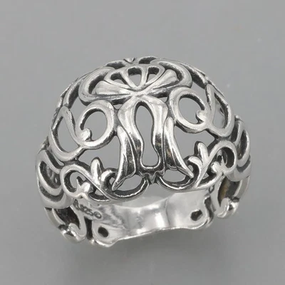 Anillo Carolyn Pollack Plata Esterlina Floral Pergamino Calado Cúpula Banda Talla 7.75 Foto 1 de 4