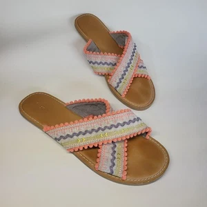 Sandalias Toms Viv para mujer bordadas entrecruzadas multicolor geométricas talla 9 - Imagen 1 de 8