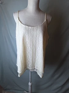 Blusa sin mangas Maurices para mujer talla XXL marfil forrada con encaje atado trasero nueva con etiquetas  - Imagen 1 de 12