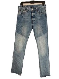 levi’s 501 Jeans  31x32 Original Fit Patchwork Button Up Stressed Men’s Blue - Picture 1 of 9