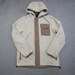 BYLT Jacket Mens Large Oatmeal Fawn Hooded Sherpa Fleece Pull Over Pocket FAWN23 - Picture 1 of 13