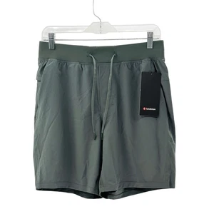 Lululemon T.H.E. Shorts 7" Linerless Men Medium Forest Green Run Drawstring New - Picture 1 of 11