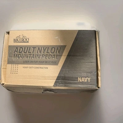 Pedales de nailon para bicicleta de montaña Bikeroo - Plataforma MTB con pasadores de agarre, azul marino, Foto 1 de 4