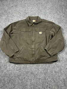 Carhartt Jacket Mens Large Ripstop Full Zip Workwear Utility Outdoor Rugged - Picture 1 of 8