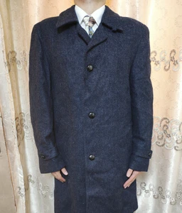 1960s Vintage Kynoch bespoke all worsted classic blue tweed suit over coat 44L - Picture 1 of 12