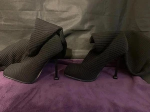Botas de tacón de aguja negras hasta el muslo talla 7 envío gratuito - Imagen 1 de 6