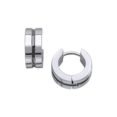 Fred Bennett Black Enamel Stripe Hoop Earrings E6397 - Image 1 of 4