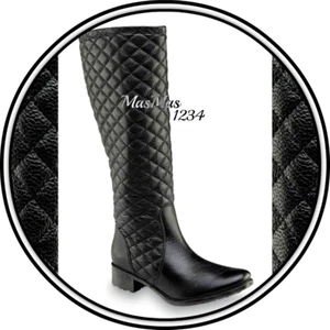 Damen Reitstiefel gesteppt - Echtleder - Größe US 7 schön bequem - Bild 1 von 8