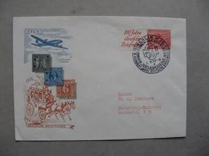 GERMANY BRD BERLIN, cover FDC 1949, stamp +tab from booklet buildings University - Picture 1 of 1